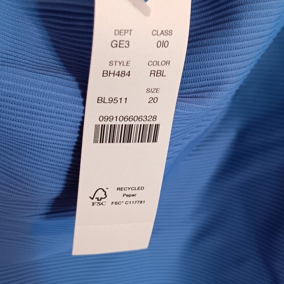 J Crew Women's Ribbed One Strap  One Piece Blue Size 20 Swimsuit NWT - Picture 5 of 6